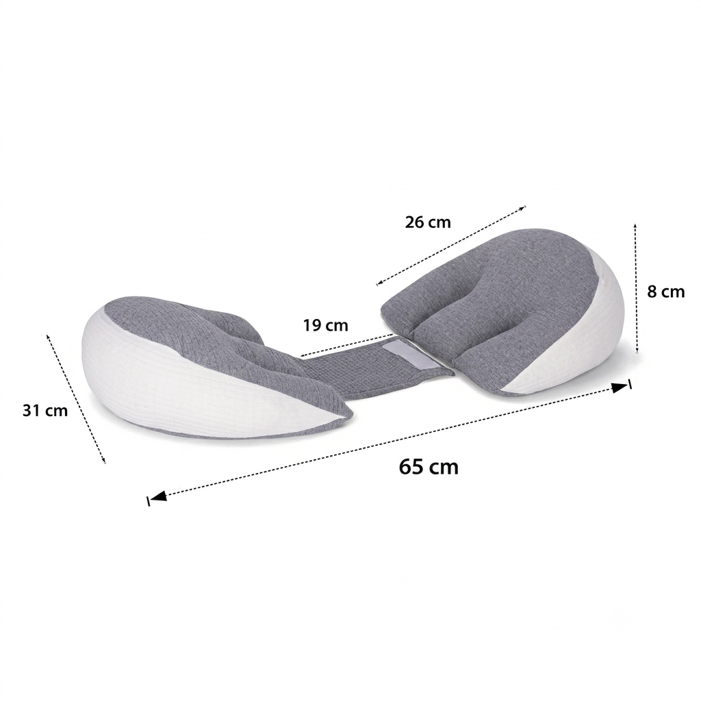 Ortopedik Hamile Destek Yastığı – Ayarlanabilir Bel ve Karın Destekli, 30° Açılı Ergonomik Doğum Öncesi Uyku Yastığı